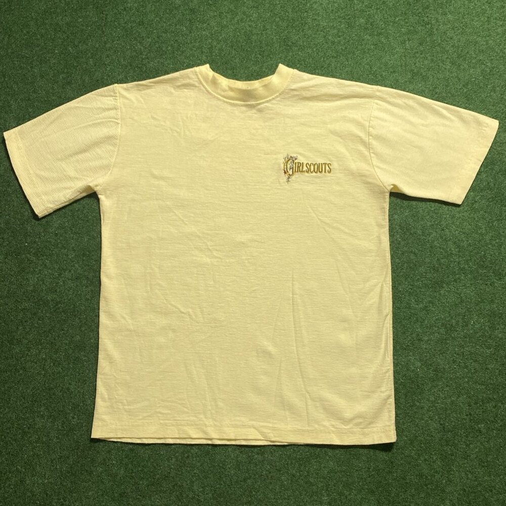Vintage Women’s Girl Scouts of the U.S.A. Stripe T-Shirt Yellow Small